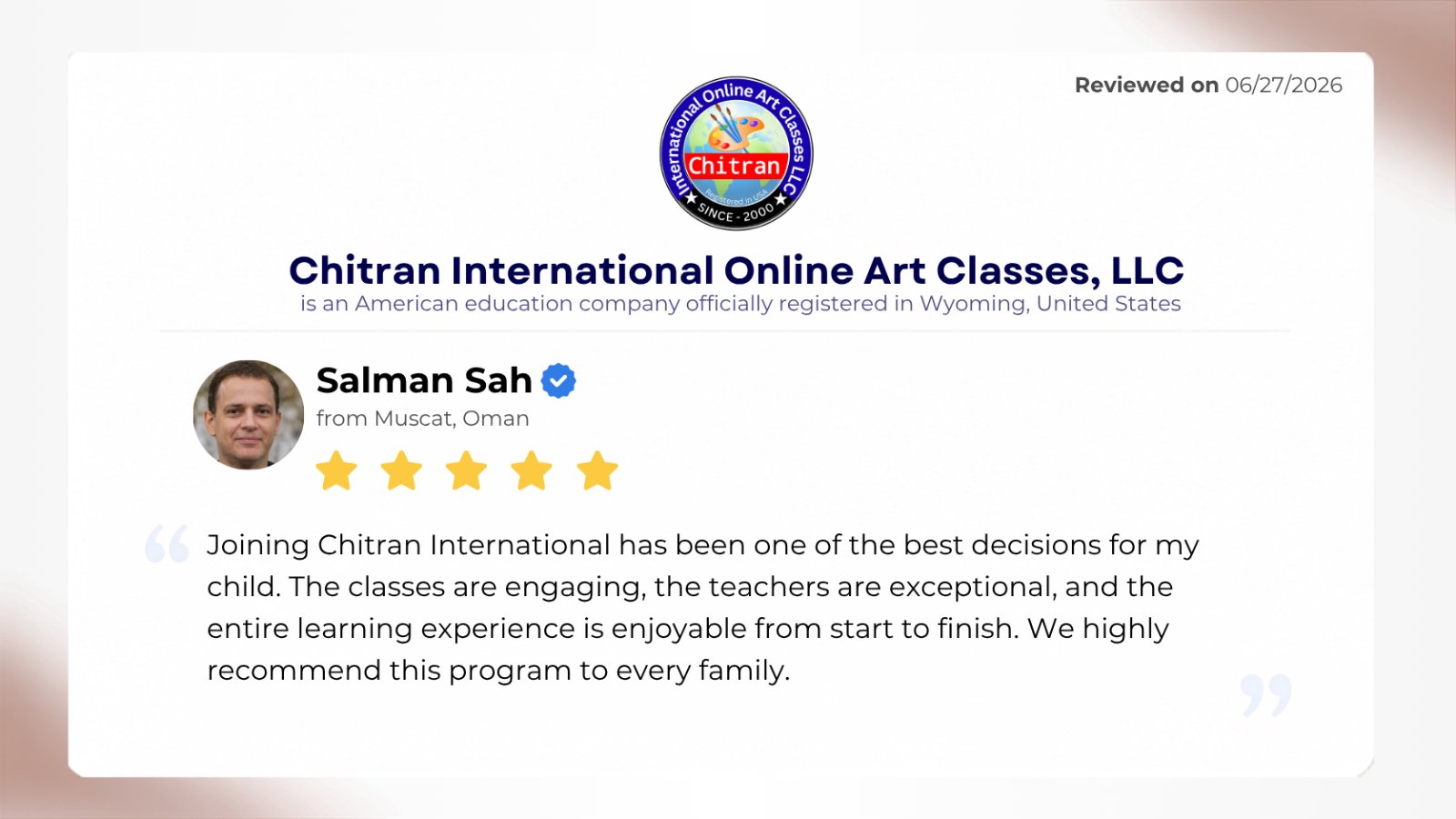 Family review of Chitran online art education